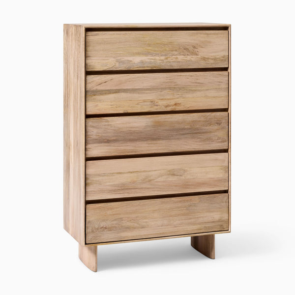 Reggie Solid Mango wood Chest of Drawer in White Wash Finish