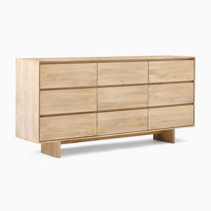 Reggie Solid Mango wood Chest of Drawer with 9 drawer in White Finish
