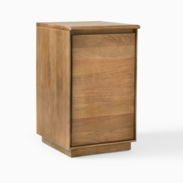 Reggie Solid Mango Wood Cabinet with One Door in Provincial teak Finish