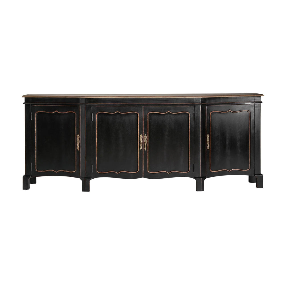 Carina Solid Mango wood Sideboard with 4 Door in Black Finish