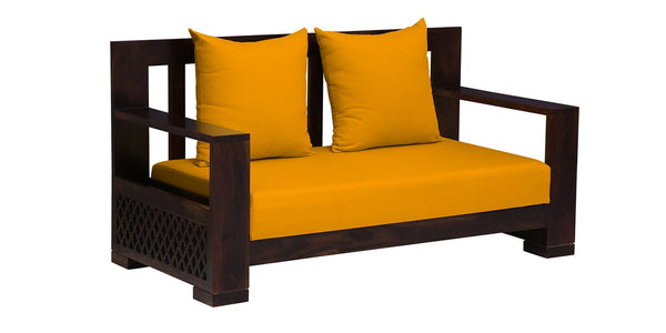 Khyati Solid Wood 2 Seater Sofa in Provincial Teak Finish
