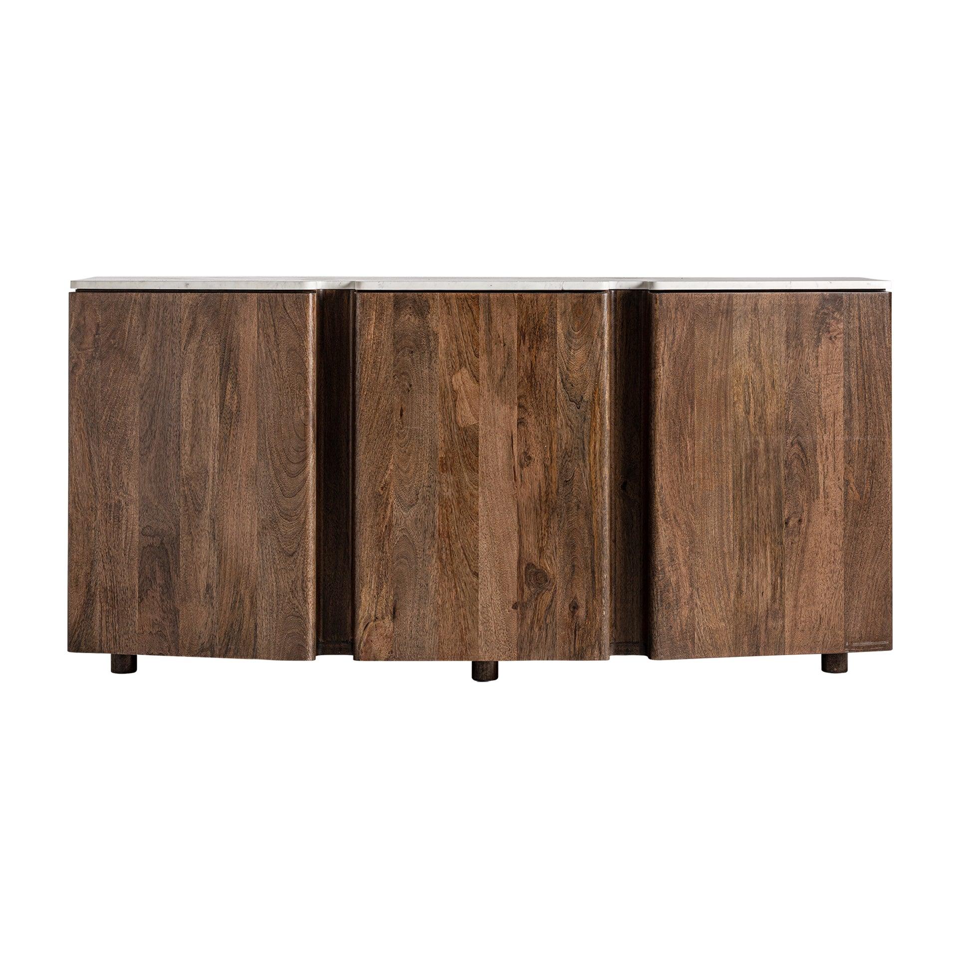 Oslo Solid Mango wood Sideboard with 3 Door in Provincial Teak Finish