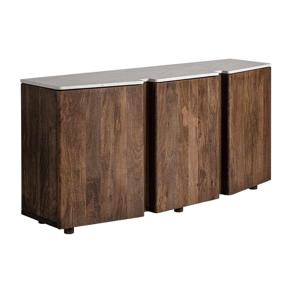 Oslo Solid Mango wood Sideboard with 3 Door in Provincial Teak Finish