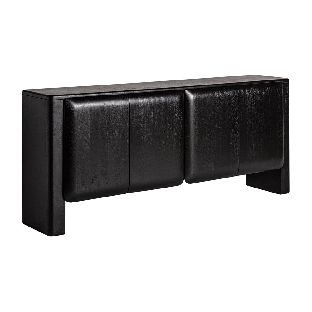 Takako Solid Mango wood Sideboard with 4 Door in Black Finish