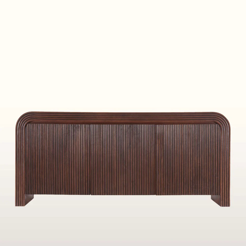 Opal Solid Mango wood Sideboard with 3 Door in Provincail Teak Finish