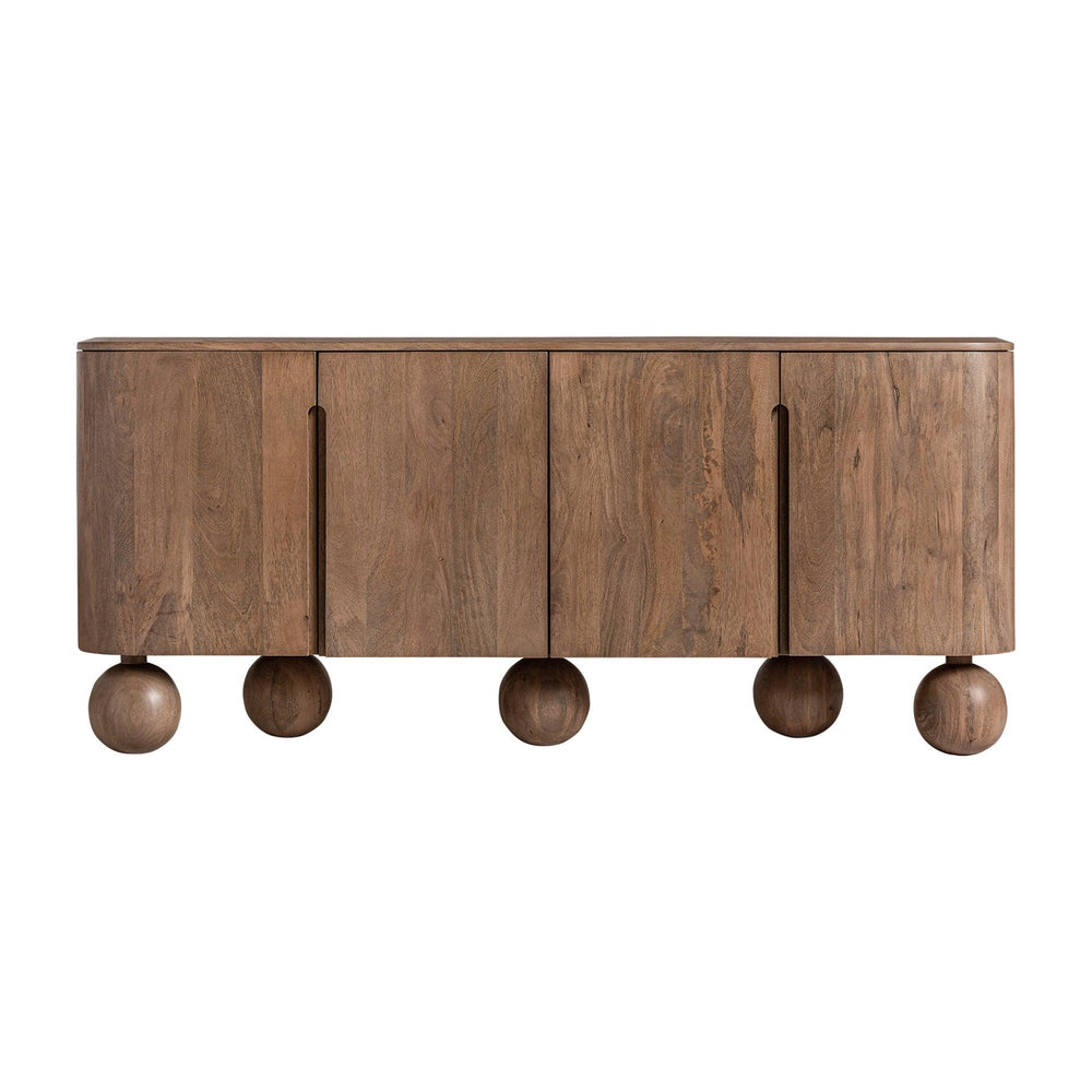 Akiyama Solid Mango wood Sideboard with 4 Door in Provincial Teak Finish