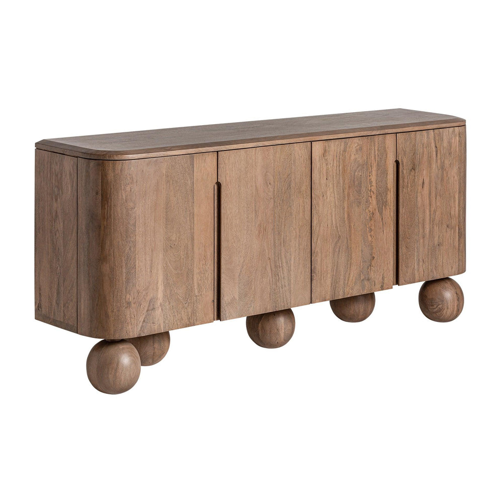 Akiyama Solid Mango wood Sideboard with 4 Door in Provincial Teak Finish
