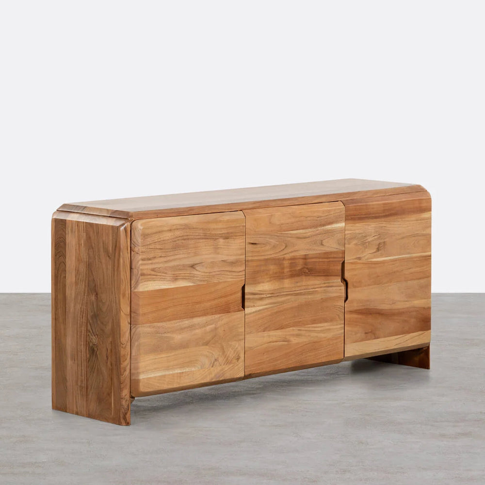Riverhedge Solid Acacia wood Sideboard with 6 Drawers in Natural Finish