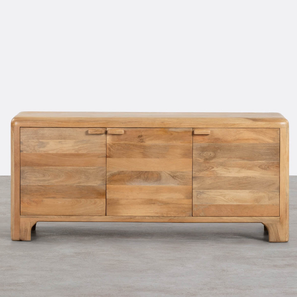 Wiemar Solid Mango wood Sideboard with 3 Door in Natural Finish