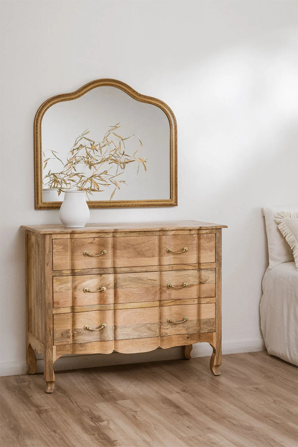Boaz Solid mango wood Chest of drawer with 6 Drawer in Natural Finish