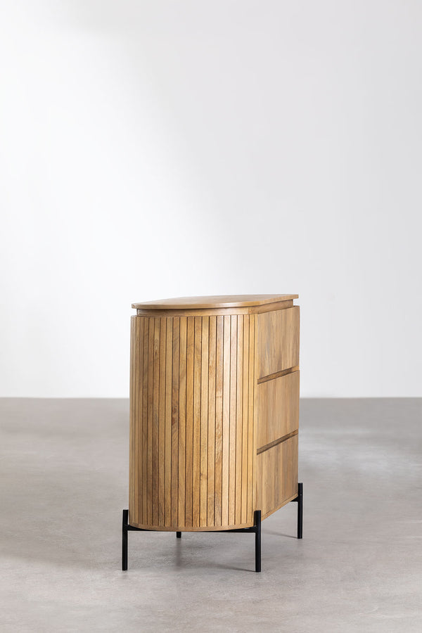 Colove Solid Mango wood Chest of Drawer in Natural Finish