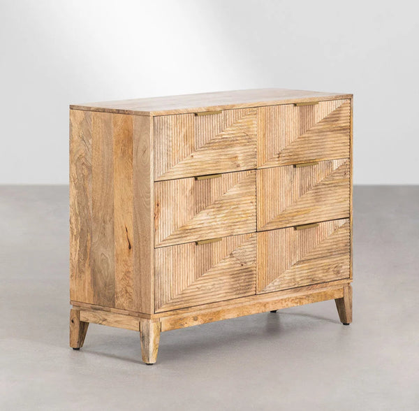 Magic Solid Mango wood Chest of Drawer in Natural Finish