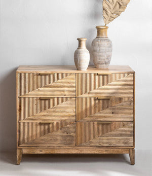 Magic Solid Mango wood Chest of Drawer in Natural Finish