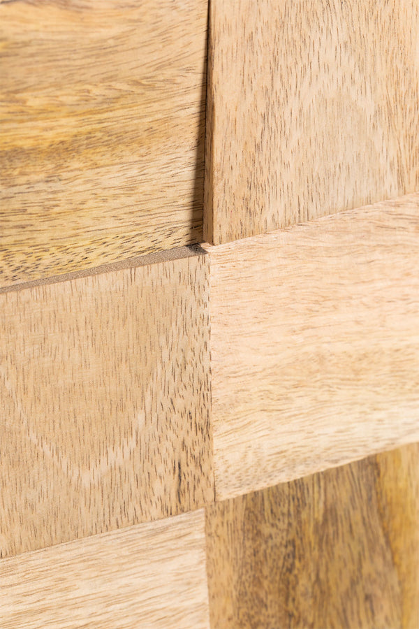 Den Solid Mango Wood Cabinet with Two Door in Natural Finish
