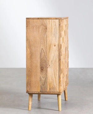 Den Solid Mango Wood Cabinet with Two Door in Natural Finish
