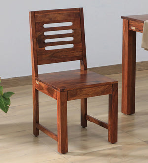 Marin Sheesham Wood Dining Chairs in Scratch Resistant Honey Oak Finish (Set Of 2)