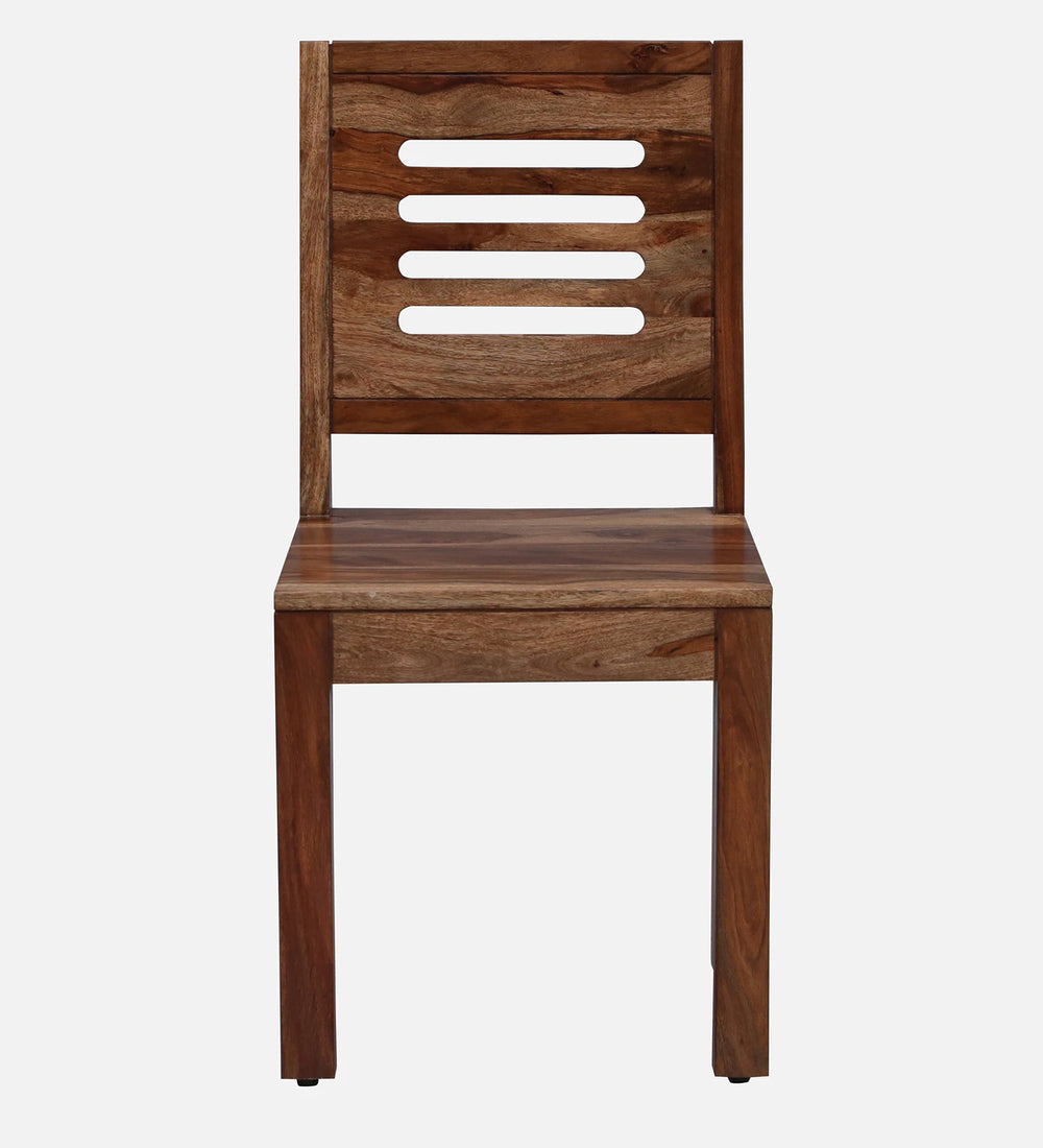 Marin Sheesham Wood Dining Chairs in Scratch Resistant Rustic Teak Finish (Set Of 2)