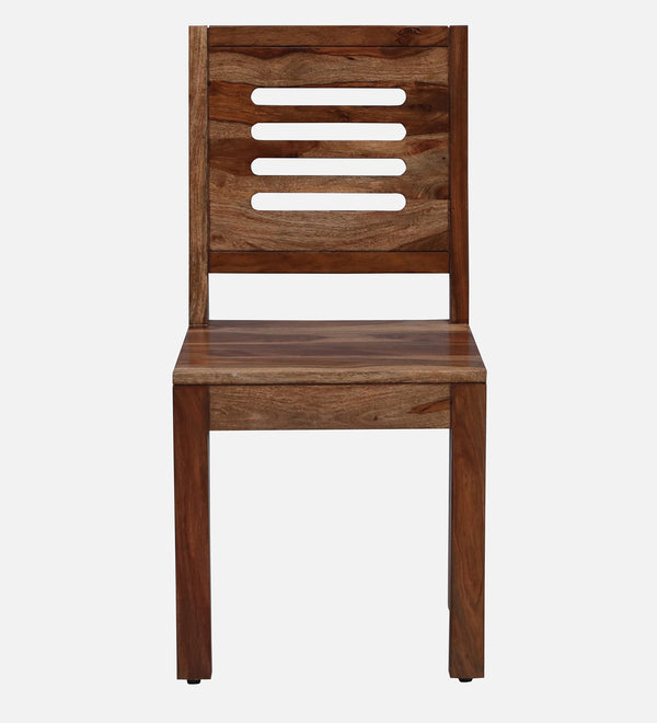 Marin Sheesham Wood Dining Chairs in Scratch Resistant Rustic Teak Finish (Set Of 2)