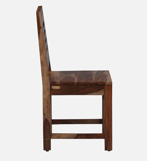 Marin Sheesham Wood Dining Chairs in Scratch Resistant Rustic Teak Finish (Set Of 2)