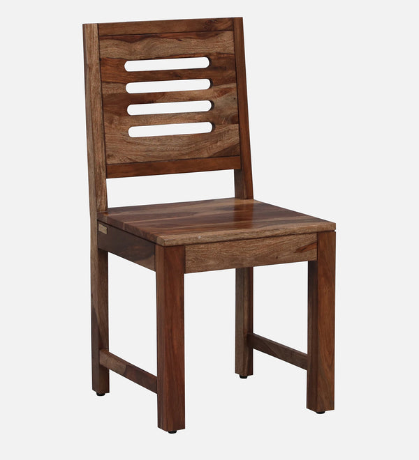 Marin Sheesham Wood Dining Chairs in Scratch Resistant Rustic Teak Finish (Set Of 2)