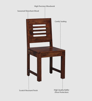 Marin Sheesham Wood Dining Chairs in Scratch Resistant Honey Oak Finish (Set Of 2)