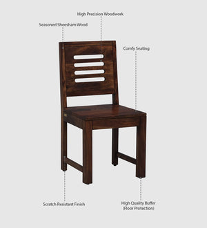 Marin Sheesham Wood Dining Chairs In Scratch Resistant Provincial Teak Finish (Set Of 2)