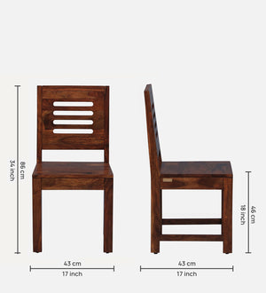 Marin Sheesham Wood Dining Chairs in Scratch Resistant Honey Oak Finish (Set Of 2)