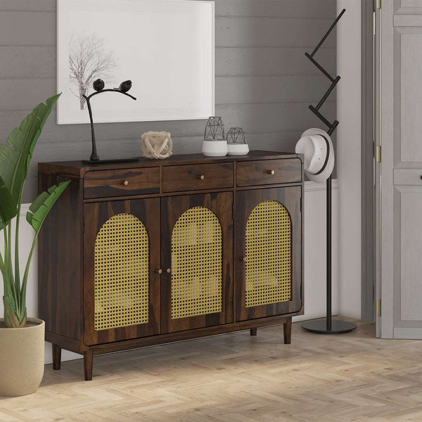 Flow Sheesham Wood Shoerack In Provincial Teak Finish