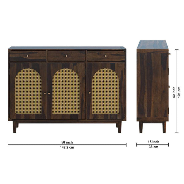 Flow Sheesham Wood Shoerack In Provincial Teak Finish