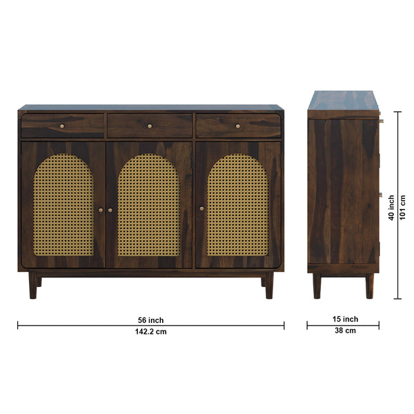 Flow Sheesham Wood Shoerack In Provincial Teak Finish