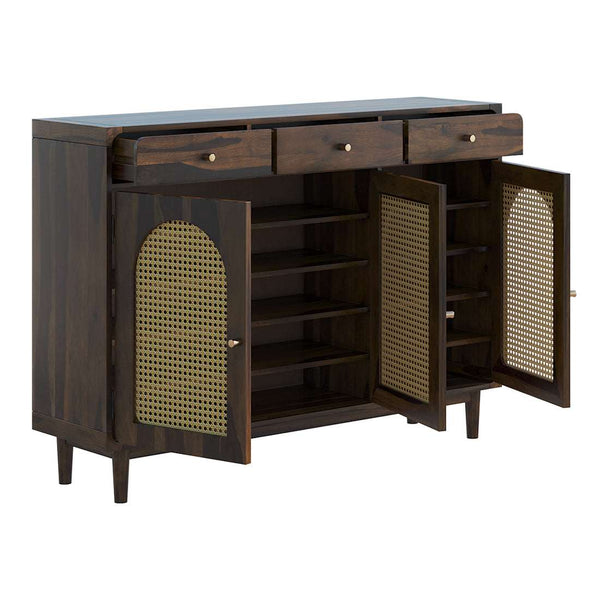 Flow Sheesham Wood Shoerack In Provincial Teak Finish