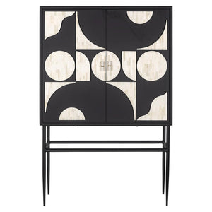 Magnus Solid Mango Wood Cabinet with Two Door in Black Finish