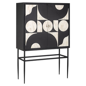 Magnus Solid Mango Wood Cabinet with Two Door in Black Finish