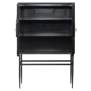 Magnus Solid Mango Wood Cabinet with Two Door in Black Finish