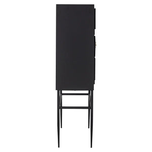 Magnus Solid Mango Wood Cabinet with Two Door in Black Finish