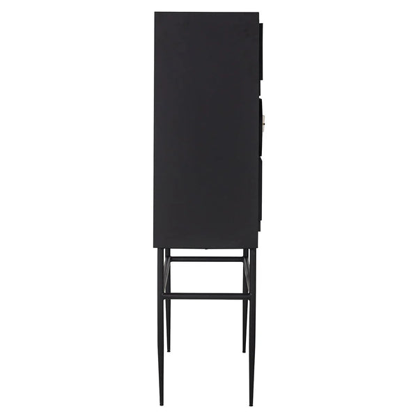 Magnus Solid Mango Wood Cabinet with Two Door in Black Finish