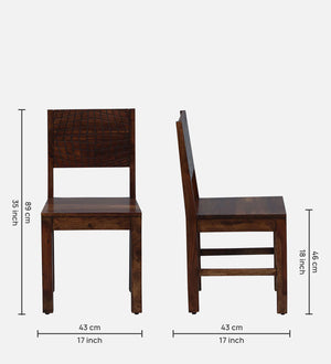 Nuevo Sheesham Wood Dining Chairs in Scratch Resistant Provincial Teak Finish (Set Of 2)