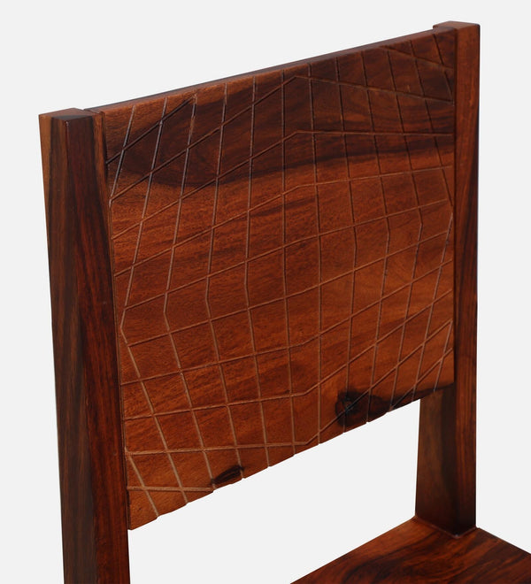 Nuevo Sheesham Wood Dining Chairs in Scratch Resistant Honey Oak Finish (Set Of 2)