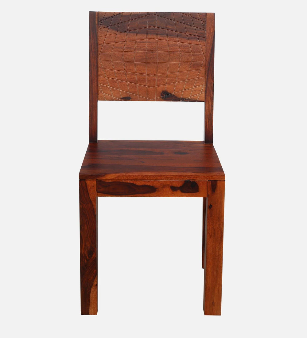 Nuevo Sheesham Wood Dining Chairs in Scratch Resistant Honey Oak Finish (Set Of 2)