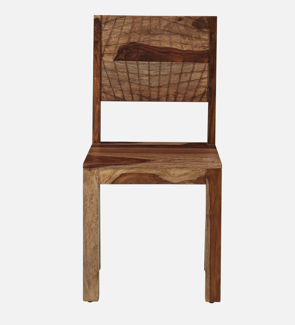Nuevo Sheesham Wood Dining Chair In Scratch Resistant Rustic Teak Finish (Set Of 2)