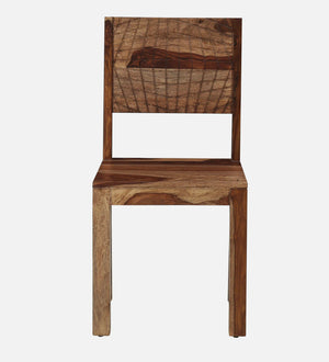 Nuevo Sheesham Wood Dining Chair In Scratch Resistant Rustic Teak Finish (Set Of 2)
