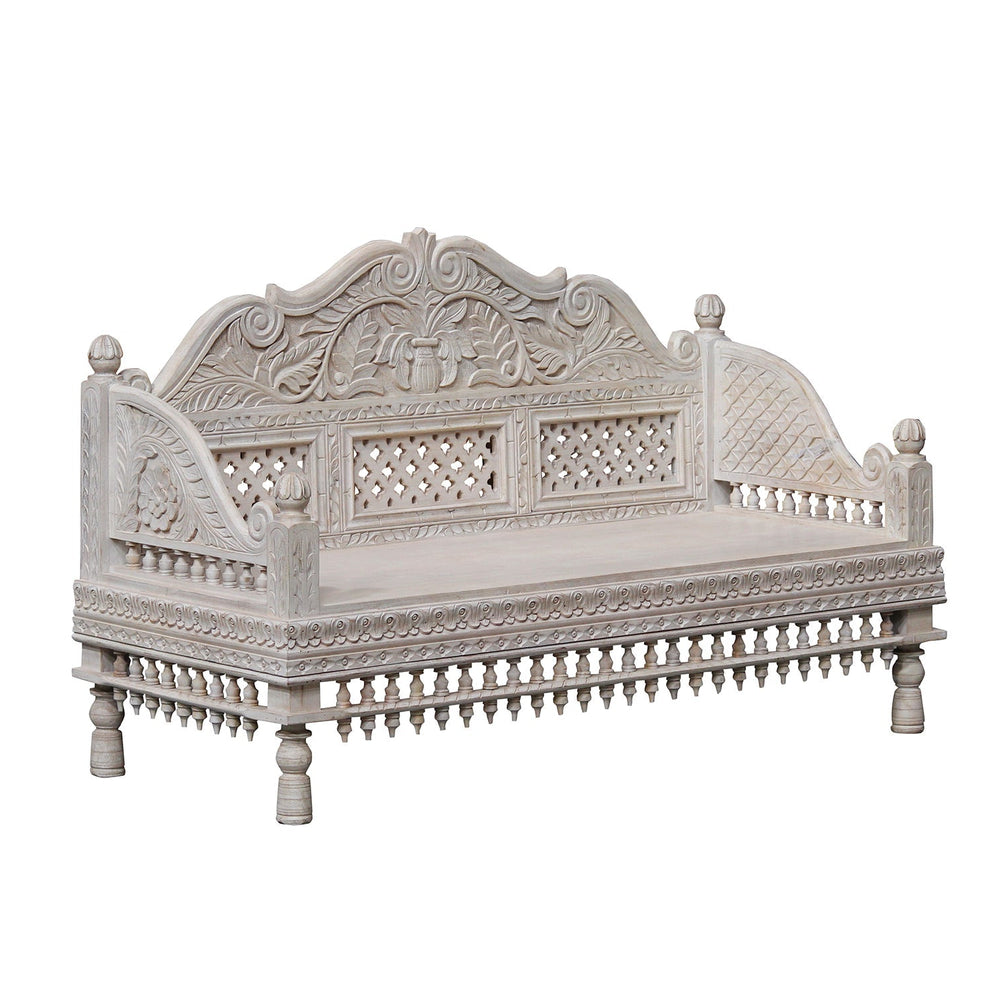 Solid Mango wood colonial style sofa
