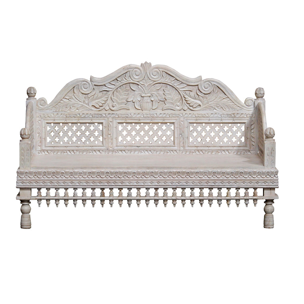Solid Mango wood colonial style sofa