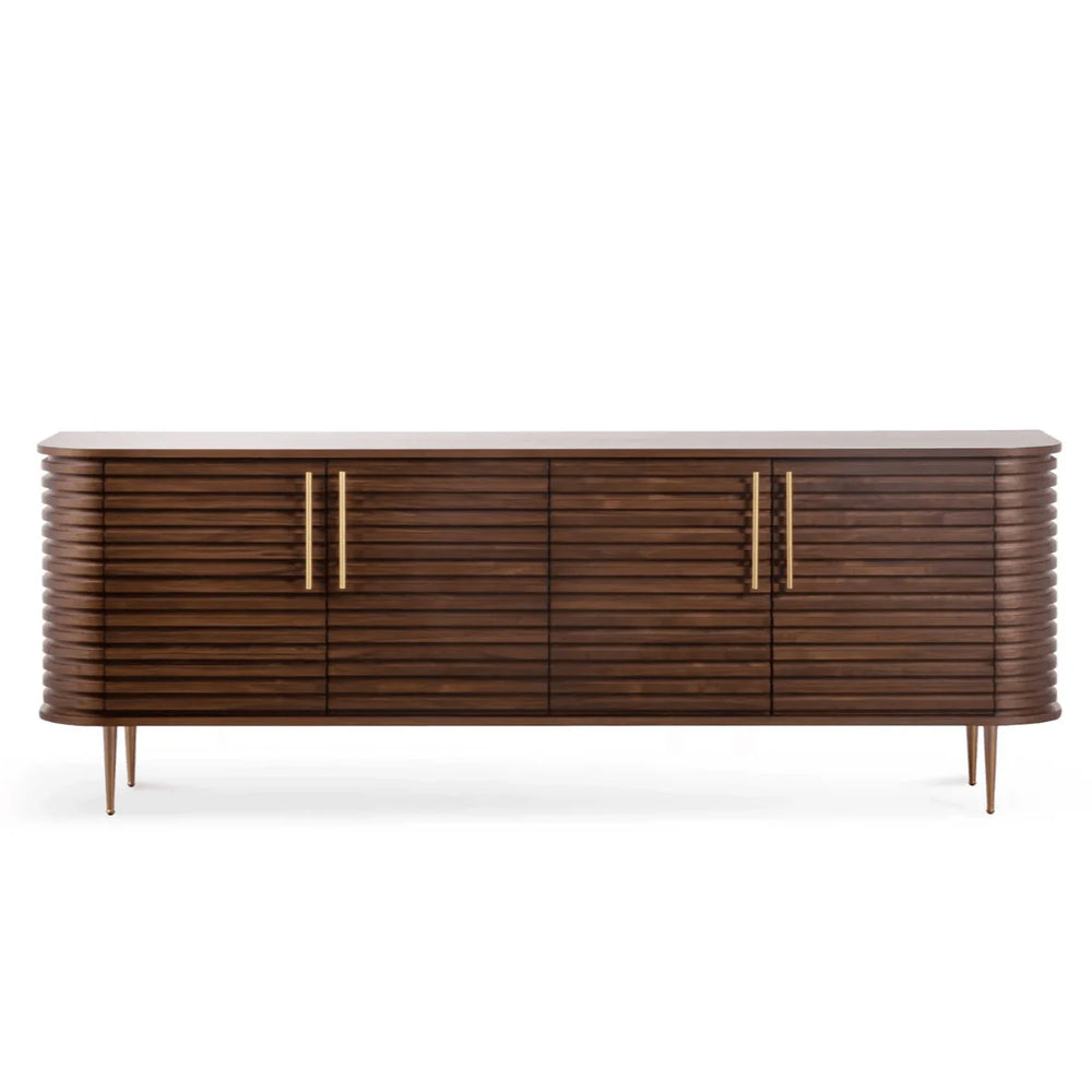 Juhani Solid Mango wood Sideboard with 4 Door in Provincial teak Finish