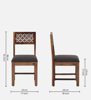Parnika Sheesham Wood Dining Chairs In Scratch Resistant Rustic Teak Finish (Set Of 2)