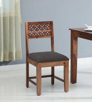 Parnika Sheesham Wood Dining Chairs In Scratch Resistant Rustic Teak Finish (Set Of 2)
