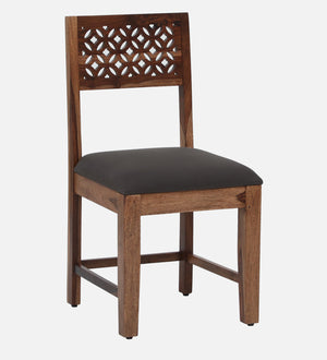 Parnika Sheesham Wood Dining Chairs In Scratch Resistant Rustic Teak Finish (Set Of 2)