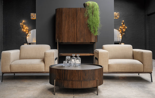 Buffet Solid Mango Wood Cabinet with Two Door in Provincial Teak Finish