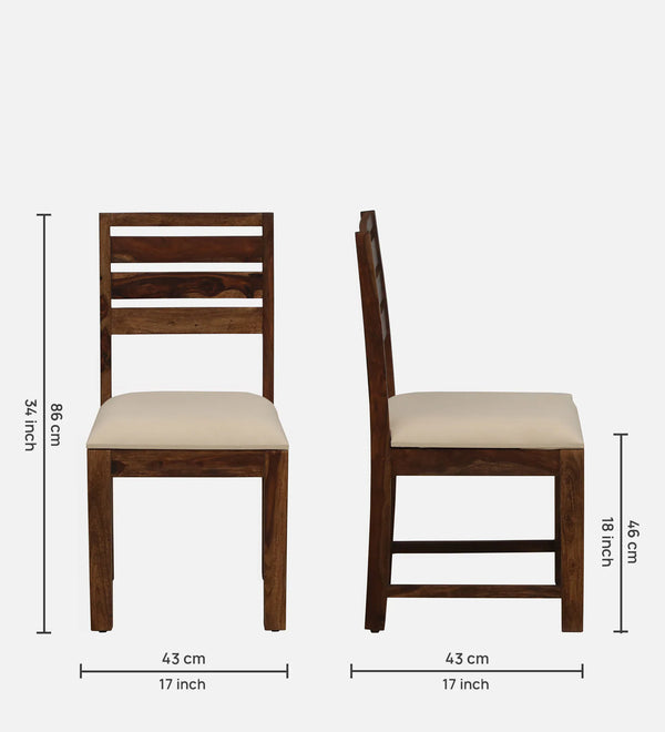 Renton Sheesham Wood Dining Chairs In Provincial Teak Finish (Set Of 2)