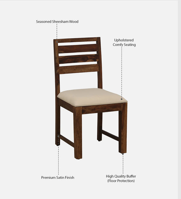 Renton Sheesham Wood Dining Chairs In Provincial Teak Finish (Set Of 2)